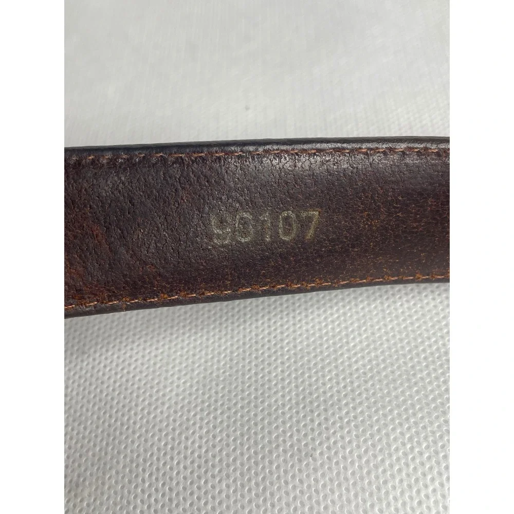 Vintage Brighton Woven Leather Belt Size 42 Western Brown Silver Tooled Buckle